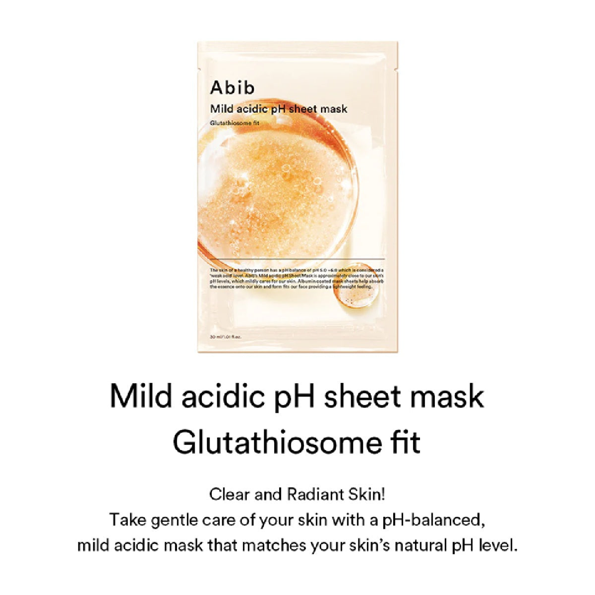Mild Acidic pH Sheet Mask Glutathiosome Fit