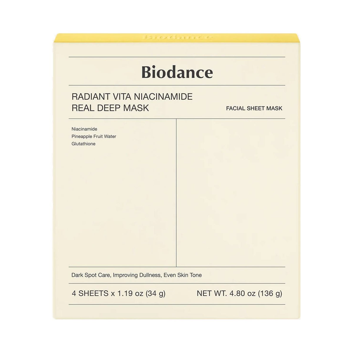 Radiant Vita Niacinamide Real Deep Mask 4pcs