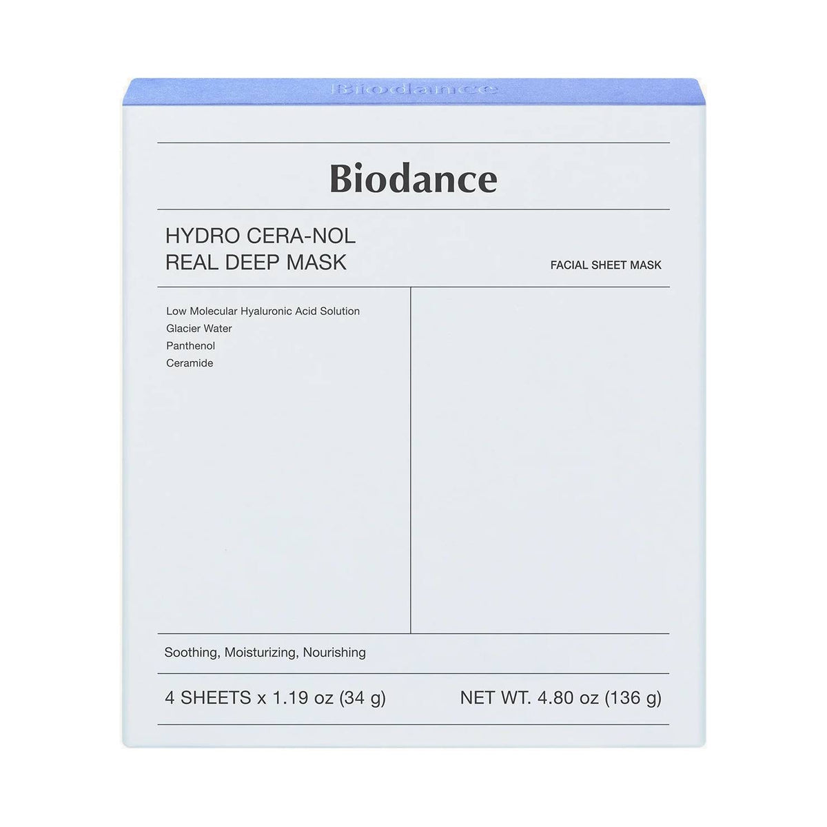 Hydro Cera‑nol Real Deep Mask 4pcs