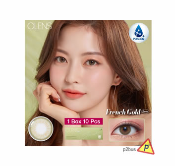 Olens French Gold 3CON 1 Day Color Contact Lenses (Olive)