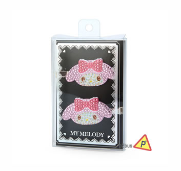 Sanrio Character Jewel Glittered Hair Clips (My Melody)