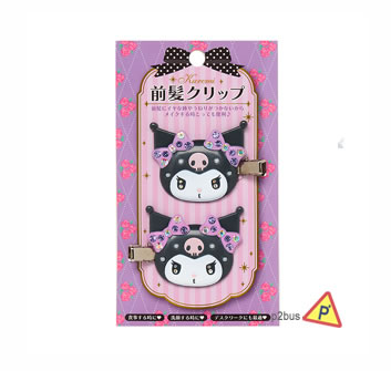 Sanrio Character Hair Clips Crystal (Kuromi)
